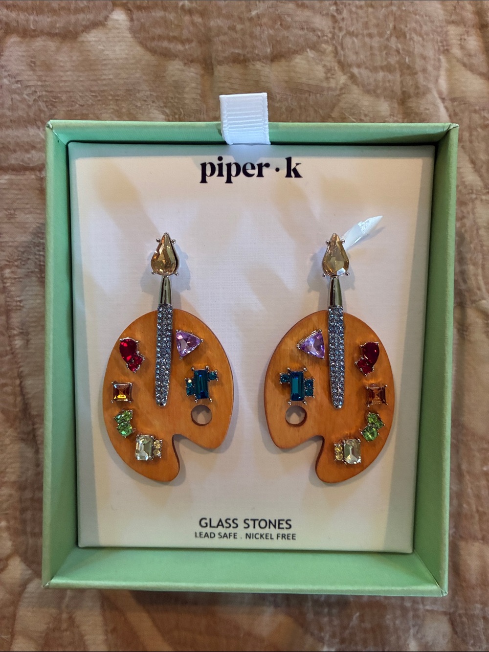 Piper Palette Drop Earrings with Multicolor Glass Stones
